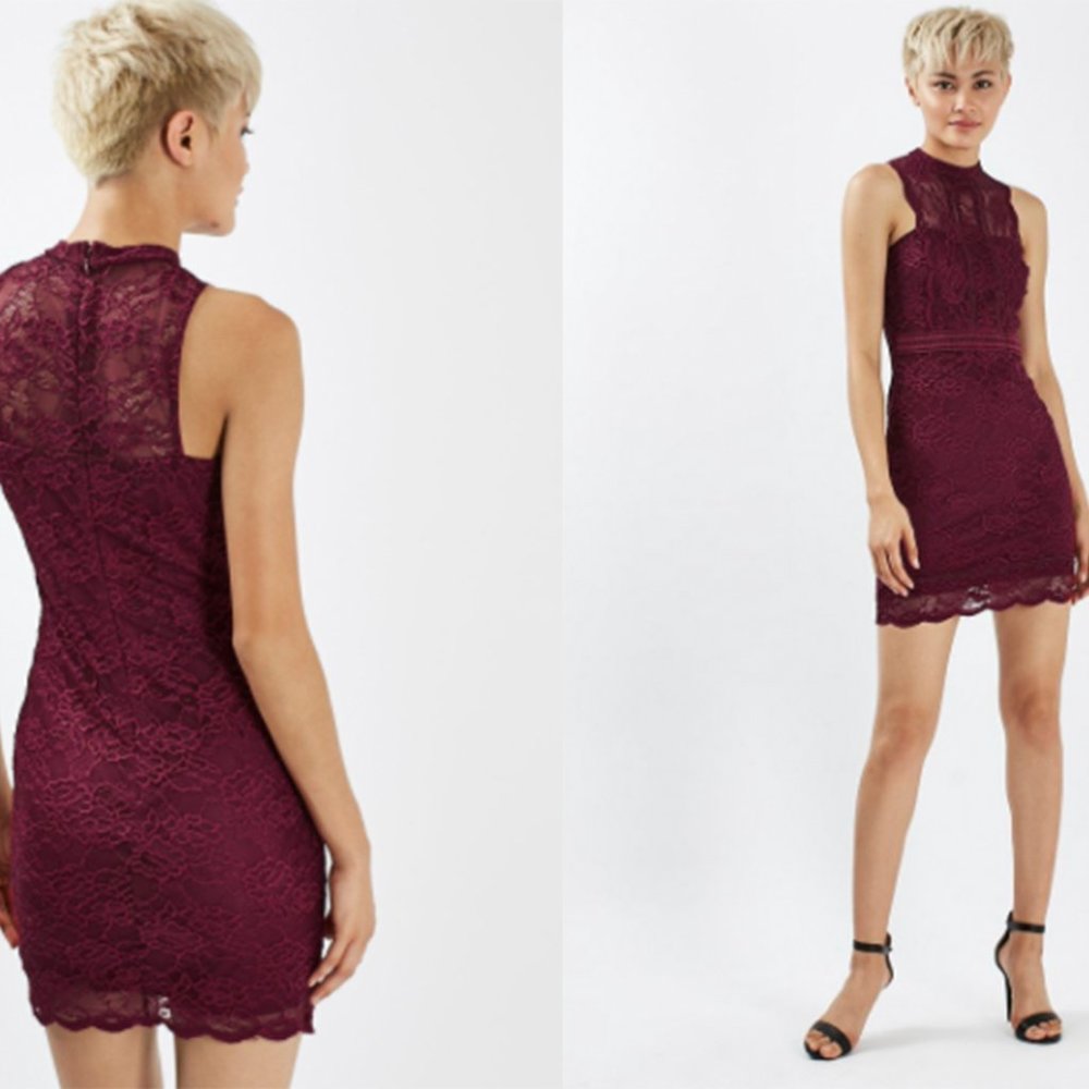 Scallop Mix Lace Dress (Topshop)